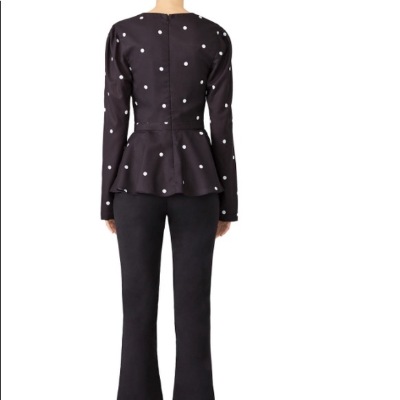 Fame and Partners Polka Dot Peplum Top - Picture 4 of 5
